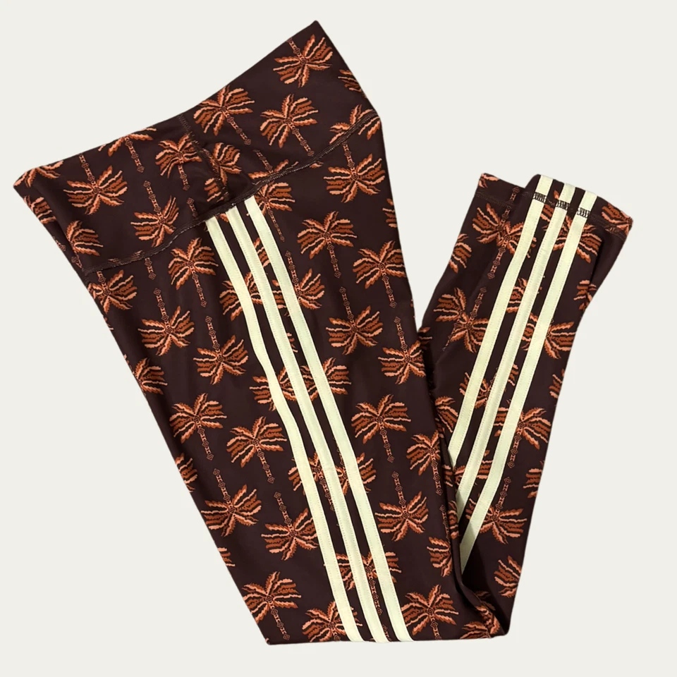 NUEVO CON ETIQUETAS Adidas x FARM RIO 7/8 Leggings Talla Mediana Estampado de Palma Ropa de Calle Pantalón Borgoña Foto 4 de 4