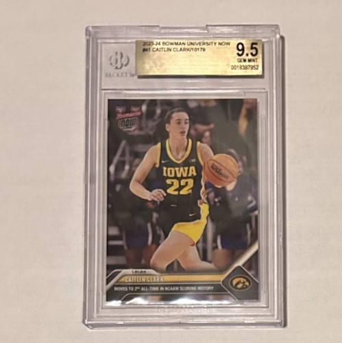 2023 Caitlin Clark RC 2nd All Time NCAA Scoring Bowman U Now #41 Hawkeye BGS 9.5