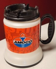 AMOCO Thermo Mug 20 oz Whirley USA Gas Station Travel Cup Food Shop  70s 80s VTG