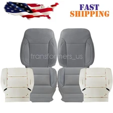 For 2014-2019 Chevy Silverado Front Leather Seat Cover Ash Gray or Foam Cushion