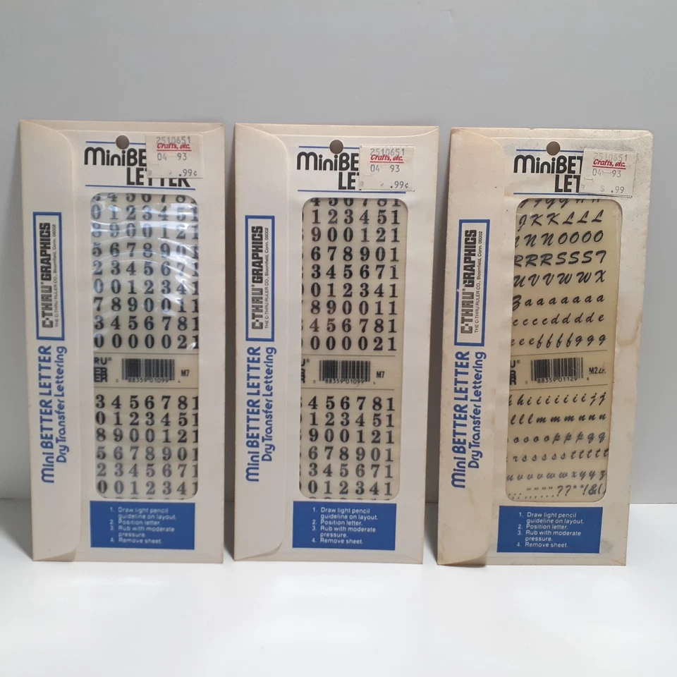 MiniBetter Letter C-Thru Graphics M17 Dry Transfer Lettering - Lot of 6 - Image 2 of 4