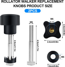 Rollator Walker Replacement Knob 2 PCS Replacement Arm Adjustment Knobs for R...