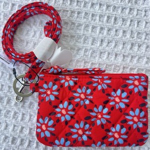 Vera Bradley Zip ID Case Lanyard Set Venetian Flowers Badge Holder Work School