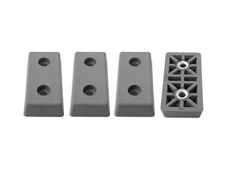 4 RECTANGLE  GRAY RUBBER FEET    - 2.380 L x, 1.187 W - HEAVY DUTY - US MADE