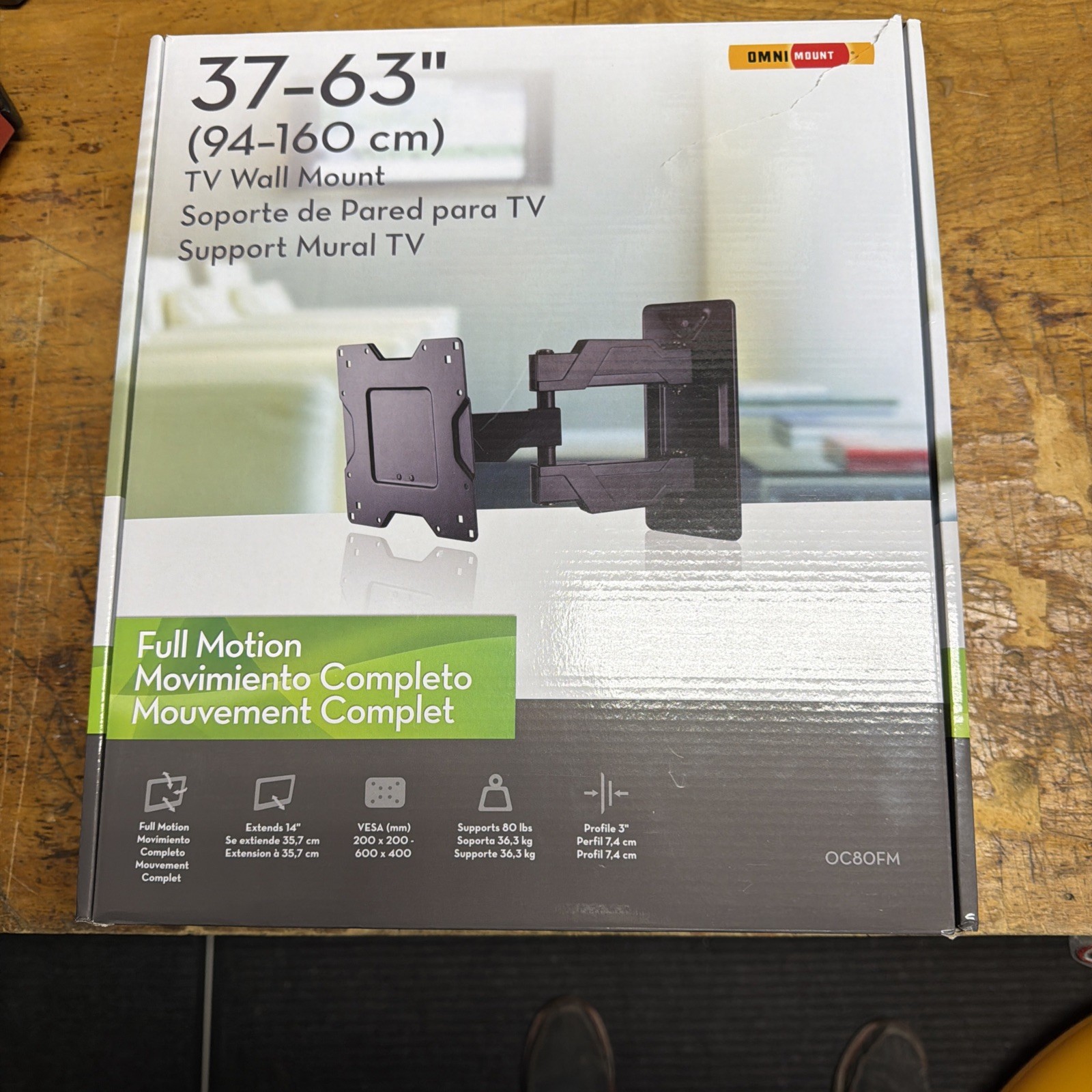OmniMount Full Motion TV Wall Mount for 37-63" TVs - OC80FM