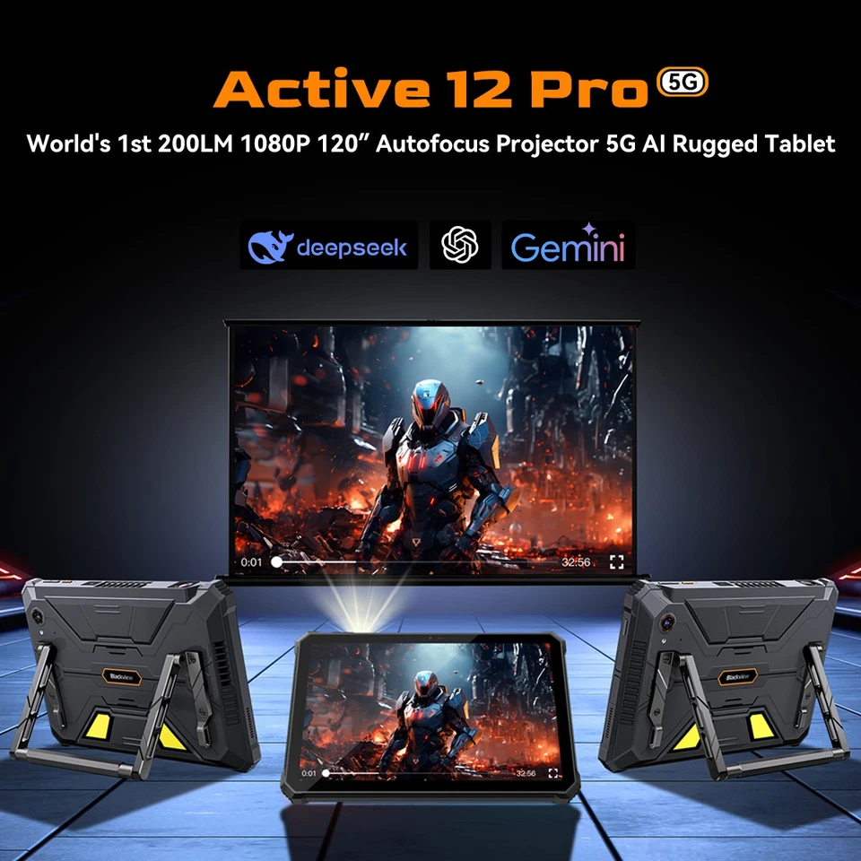 Blackview Active 12 Pro Rugged Projector Tablet 11'' Android 15 48GB 1TB 30000mA - Image 3 of 4
