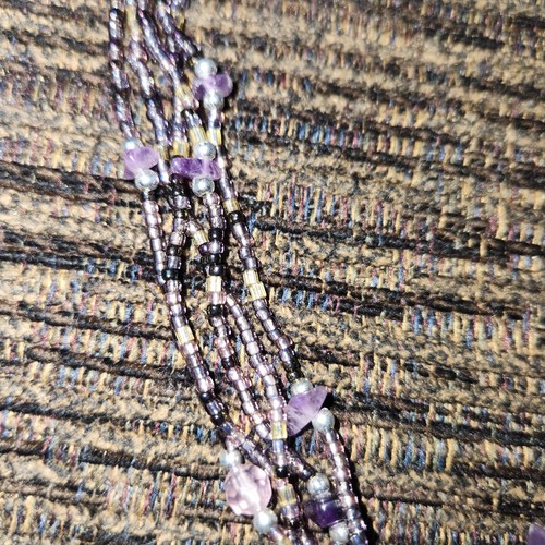 Vintage Park Lane große lila Amethyst mehrsträngige Perlen Halskette Karabiner - Bild 5 von 7