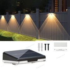 LED Solar Power Fence Lights Deck Door Wall Stair Step Outdoor Garden Decor Lamp