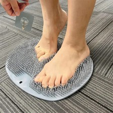 Shower Foot Scrubber Mat Back Washer Exfoliating Bath Wash Pad Wall Mounted Slip