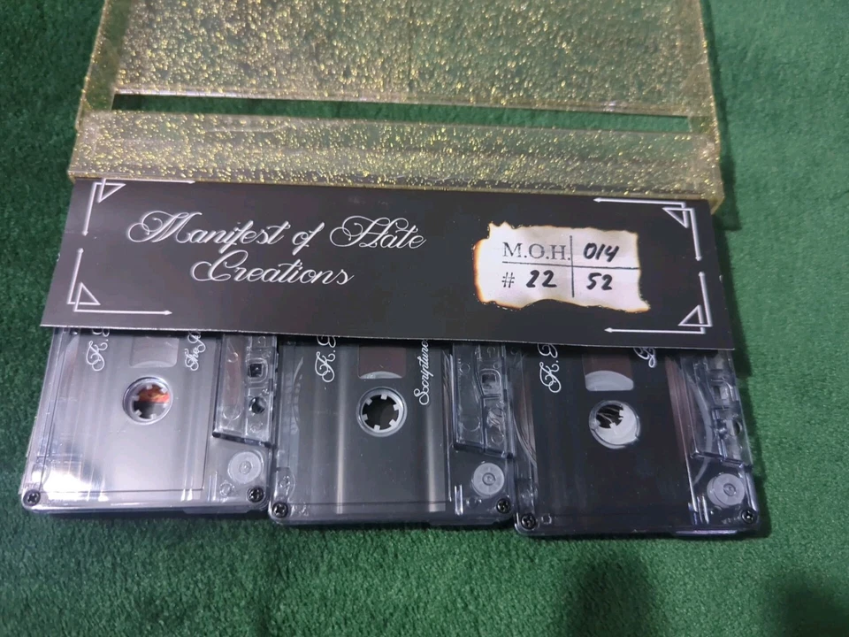 K.F.R. 3 Cassette Set Very Rare Gold Speckled Edition Black Metal With Patch - Image 3 of 4