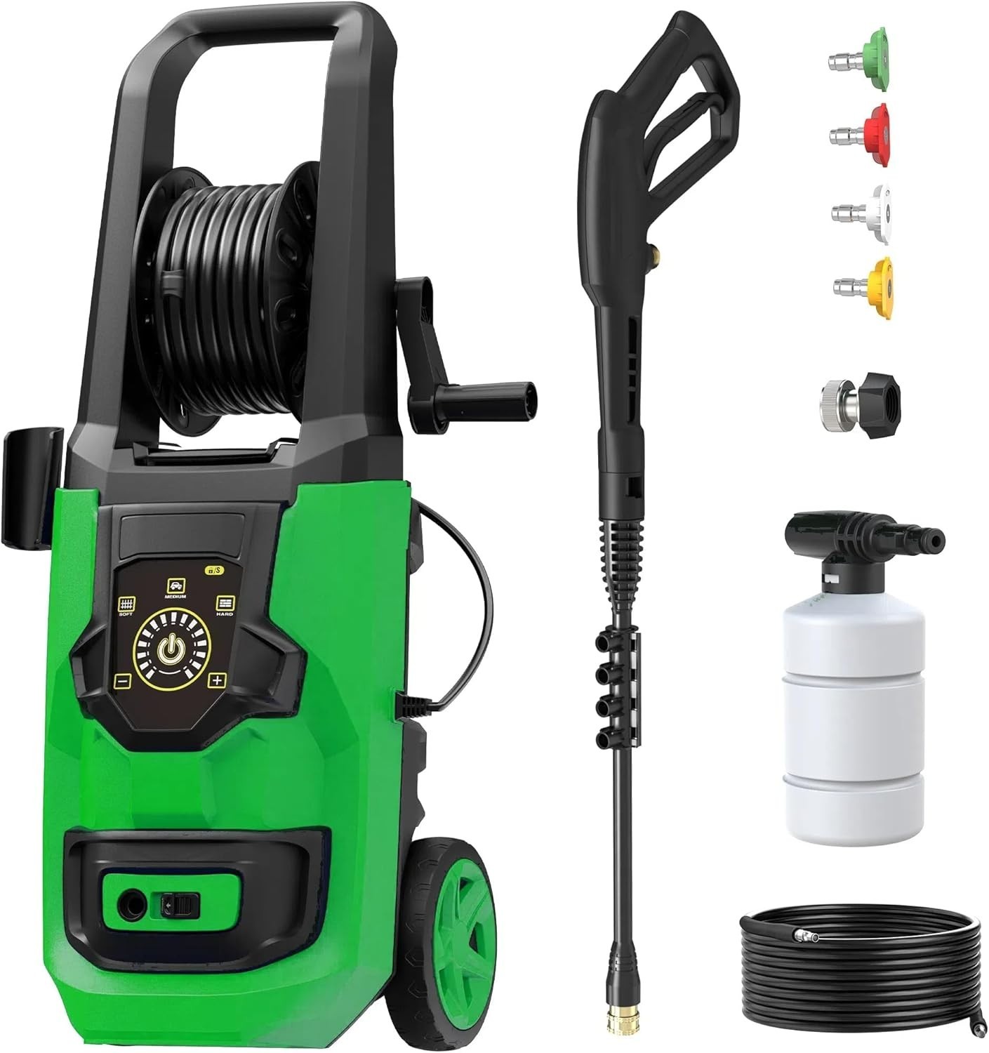 5000PSI Pressure Washer &ndash; Touch Screen Power Washer w/ Foam Cannon, 4 Nozzles
