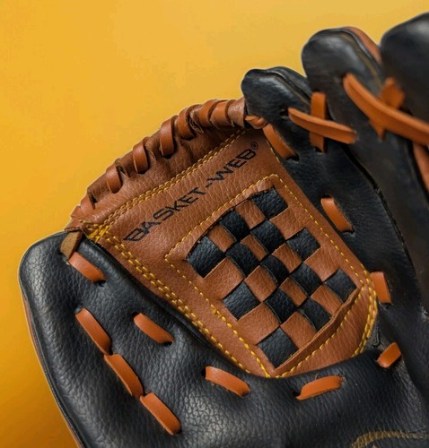 Rawlings PL950BT Youth Baseball Glove 9.5" Black/Brown Leather Basket Web Used - Picture 3 of 6