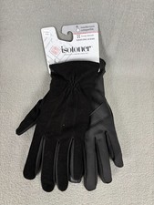 Isotoner Signature Women's Suede 4 way Stretch Touchscreen Gloves S/M Black NWTs
