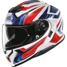 Shoei Neotec 3 Anthem Modular Motorcycle Helmet | White/Blue/Red | DOT Certified