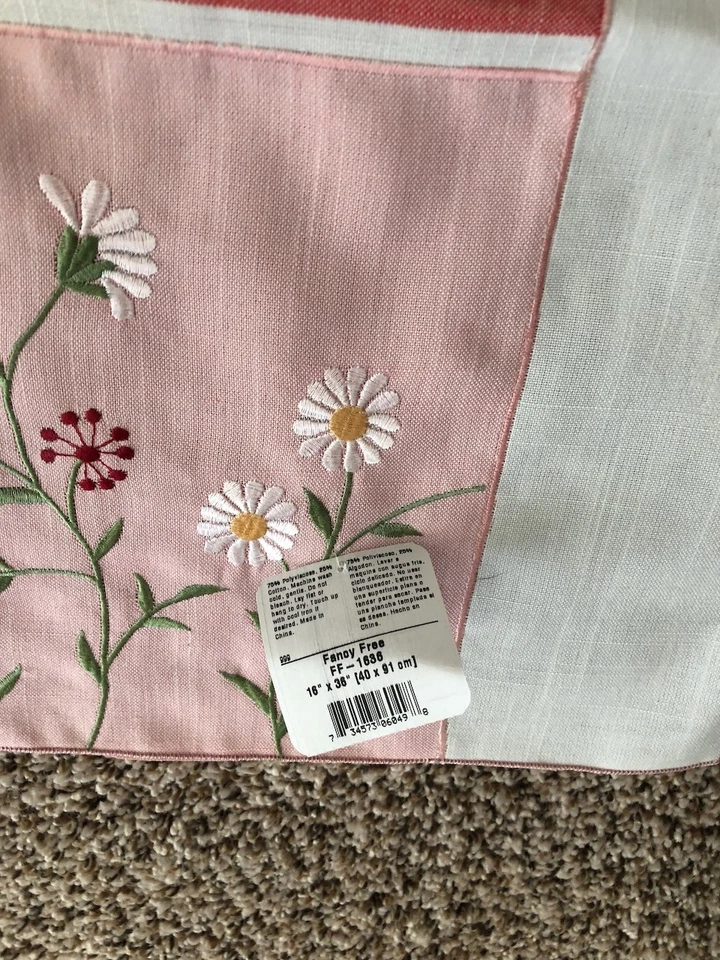 Toalla de té Heritage de encaje rosa y delicada floral nueva con etiquetas Foto 3 de 4