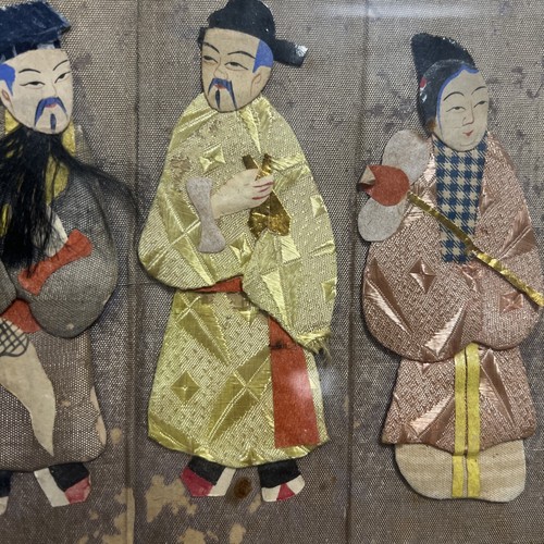 Arte enmarcado de inmortales chinos de seda hecho a mano de colección - Imagen 3 de 8