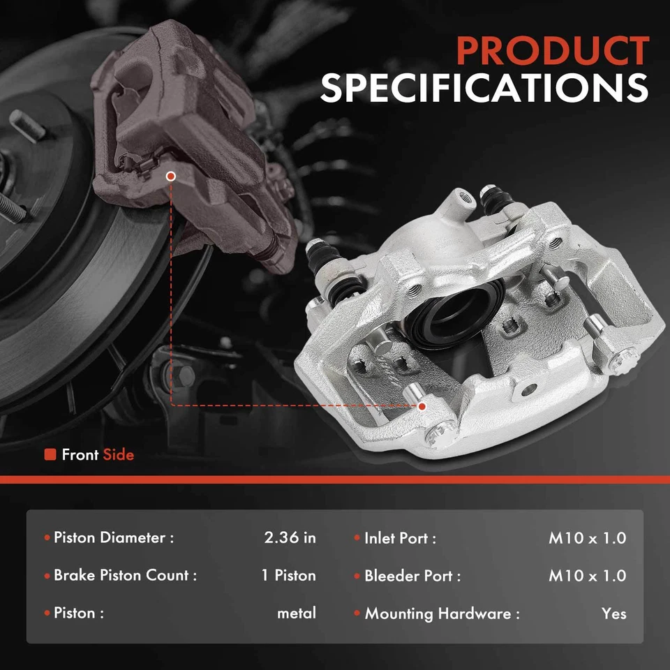 Pinza de freno de disco 2 piezas con soporte para Mercedes-Benz C350 E250 E350 E400 delantera Foto 2 de 4