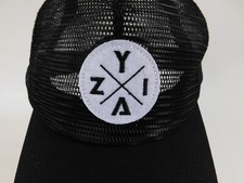 Zyia Active Hat Snapback Trucker Black Mesh Back Baseball Cap Patch Front White