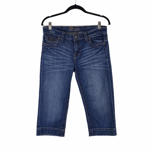 Kate Flap Pocket Capri Jeans Dark Wash 