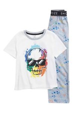 Boys' DreamLife 42 Skull Graphic Paint Spatter 2-Piece Pajama Set Size 4/5 NWT