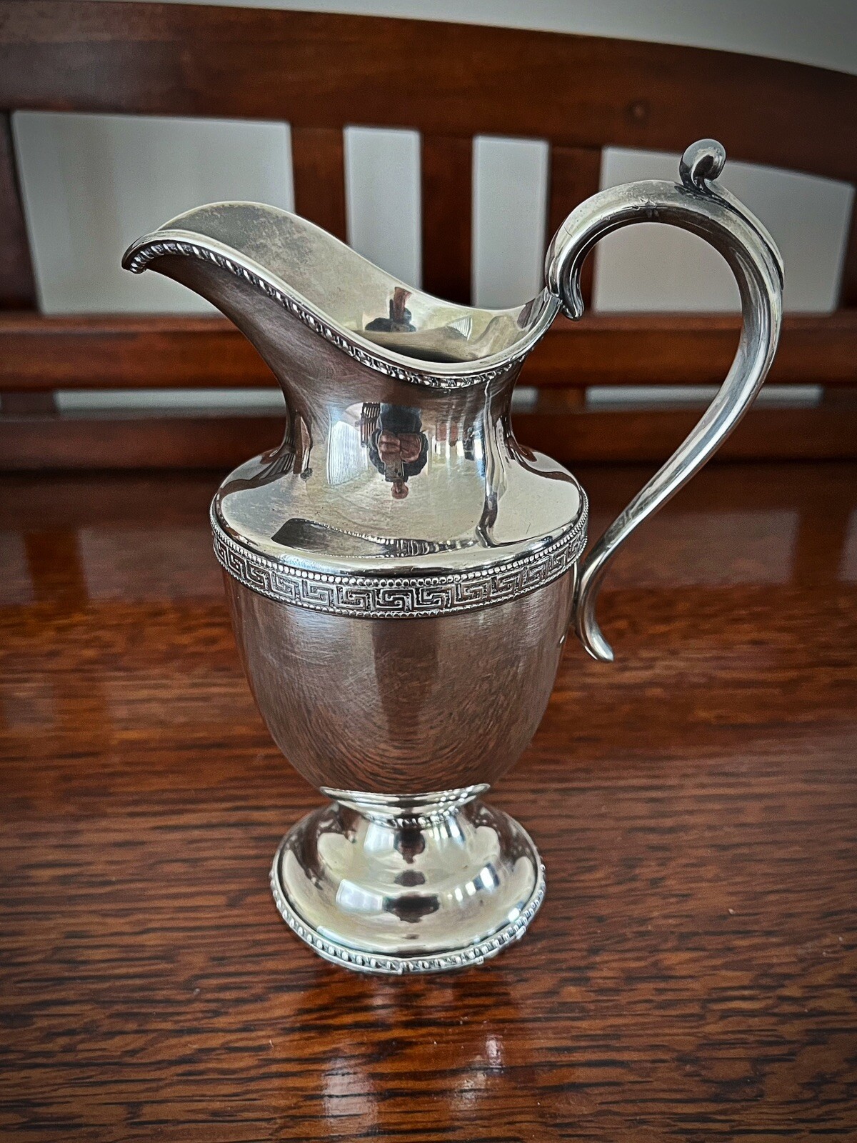 Rare Antique Redfield And Rice Silverplate Small Pedistal Pitcher