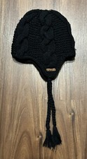 Neff Black Knit Winter Ski Hat with Tassels O/S