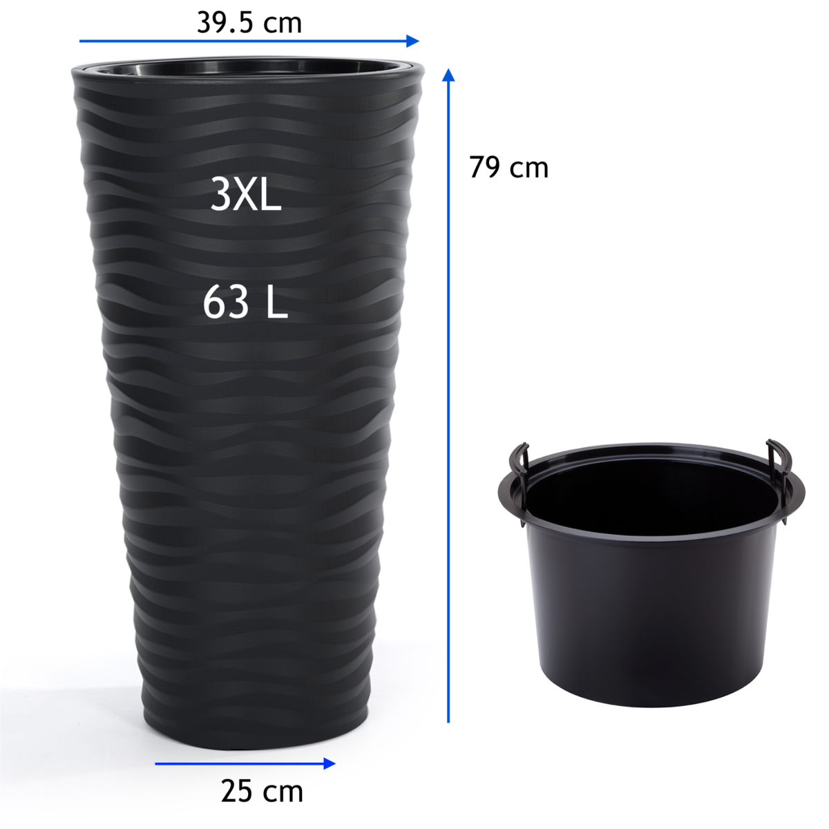 Vaso grande esterno 48 x 48 cm (set da 2) - Vaso da fiori | FindTheDeal