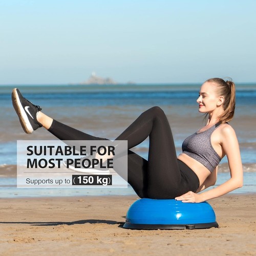 Portable Balance Ball Trainer with Fitness Resistance Bands & Quick Inflate Pump - Picture 8 of 9