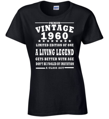 Jahrgang 1960 Geburtstag Damen T-Shirt Party Wechsel Jahr Weihnachten jedes Jahr 60.