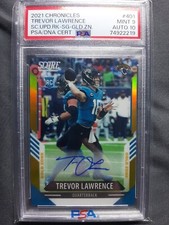 2021 Panini Score Update Rookies Signature Gold Zone RC Trevor Lawrence  PSA 9