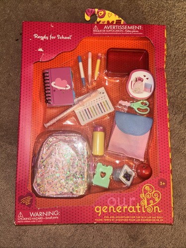 Our Generation Ready for School Backpack & Supplies Accessory Set for 18" Dolls