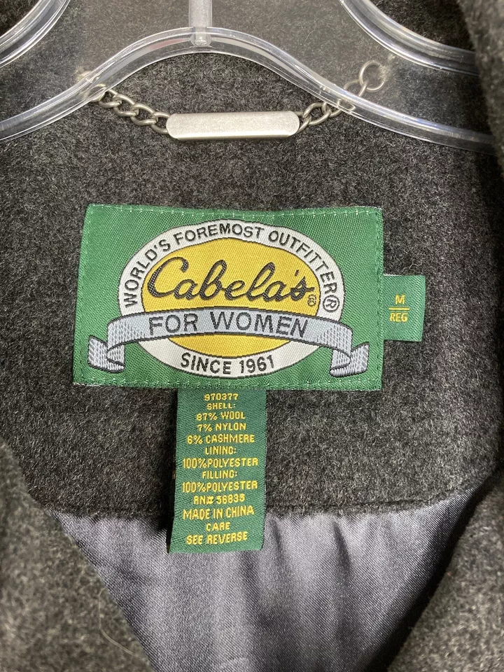 Cabelas Women's Pea Coat Jacket Wool Cashmere Blend Gray Sz Med Reg - Image 2 of 4