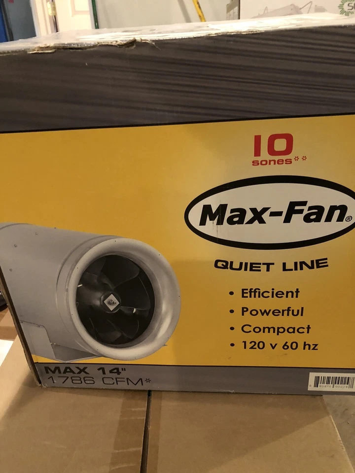 Can Fan Max Fan 14" 1700CFM -inline exhaust blower ventilation hydro for Grow - Image 3 of 4