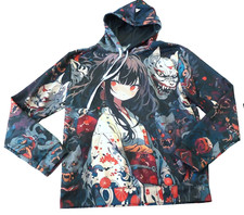 Anime Hoodie Size L / XL Pullover Casual Unisex Vibrant Colors 100 Polyester