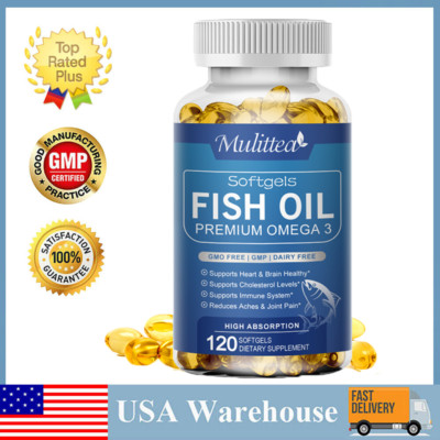 Omega 3 Fish Oil Capsules 3x Strength 1000mg EPA DHA Highest Potency 120pills