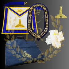 Masonic Regalia Blue Lodge Senior Warden Premium Quality Apron Set Big Deal
