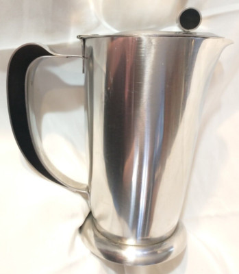 Vintage Mid Century Gense With Lid 18/8 Stainless Pitcher Sweden Art Deco
