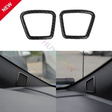Para Ford F150 XLT 15-19 Interior de fibra de carbono Pilar A Altavoz Cubierta Borde Bisel