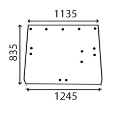 REAR WINDOW GLASS FOR JOHN DEERE 1640 2040 2140 3040 3140 3640 WITH SG2 CABS.