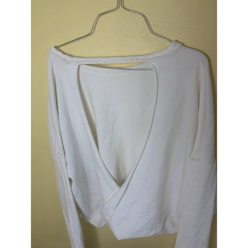 Free People Over Sized Open Back White Sweater Size XS - Picture 2 of 5
