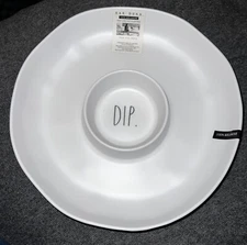 Rae Dunn Chip and Dip Tray Platter Melamine NEW