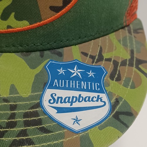 Duck Dynasty Men's Oval Embroidered Logo Camo Trucker Hat Cap in Orange/Camo - Picture 4 of 6