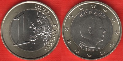 Monaco 2 euro 2014 km#195 /"Prince Albert II/" BiMetallic UNC