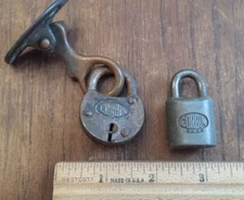 Lot of 2: vintage CORBIN small padlocks - no keys