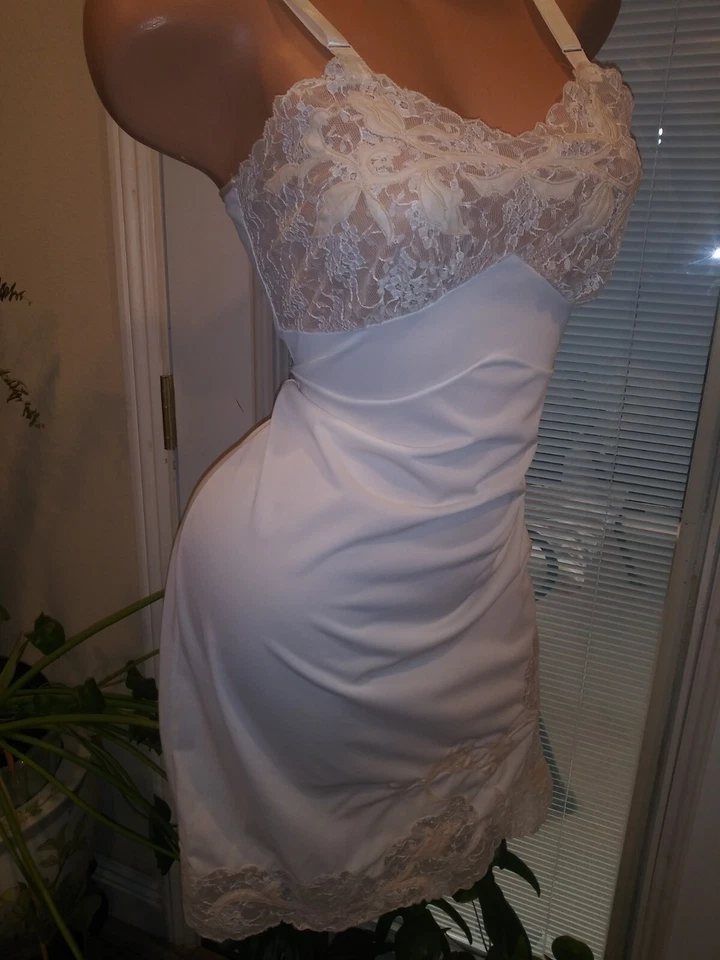 De colección Sedoso Suave Deslizamiento Chantilly Encaje Deslizable Pin Up Ranura Volantes Deslizable con Inserto Encaje Foto 3 de 4