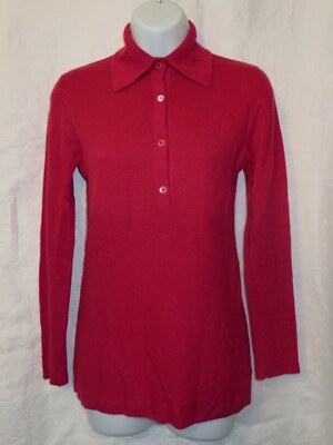 Gucci Red S 100% cashmere collared sweater dress tunic waisted