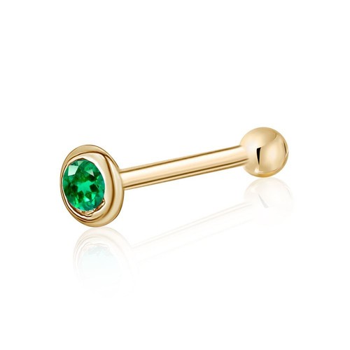 14k Solid Gold Nose Stud Diamond CZ Small Micro Nose Bone Stud Flat Nose Ring - Picture 5 of 22