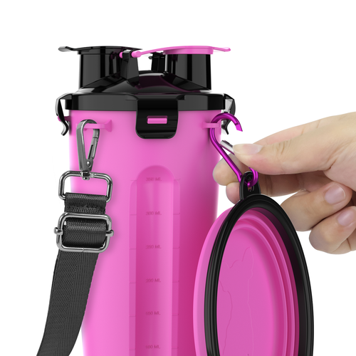 Dog Travel Water Bottle Dispenser with Portable Collapsible Dog Food Water Bowls - Picture 57 of 72