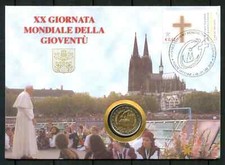 Vaticano 2 Euro in busta filatelico numismatica dal 2005 al 2023 FDC