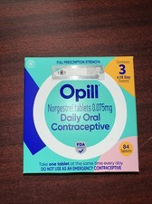 Opill Daily Oral Contraceptive 28 Day Supply each 84 Tablets NEW SEALED Ex 12/25